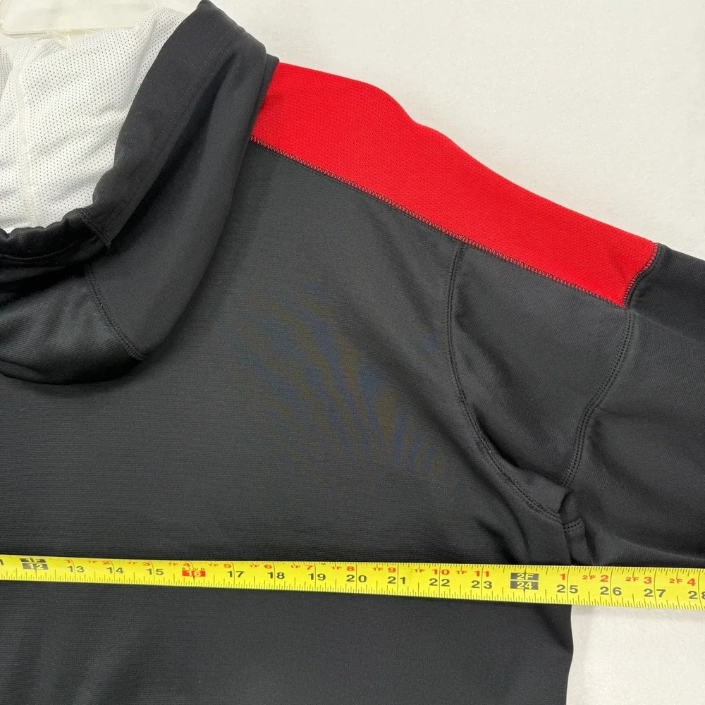 Nike Therma-FIT Mens XL Hoodie Black Red Swoosh Pullover Sweatshirt 438734-011‎